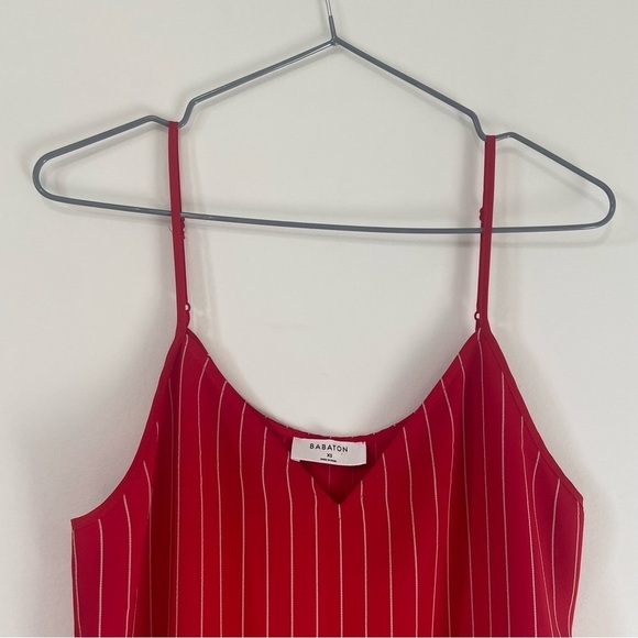 Babaton | Aritzia Red/White Pinstripe Flowy Tank Top Size XS - Picture 2 of 7